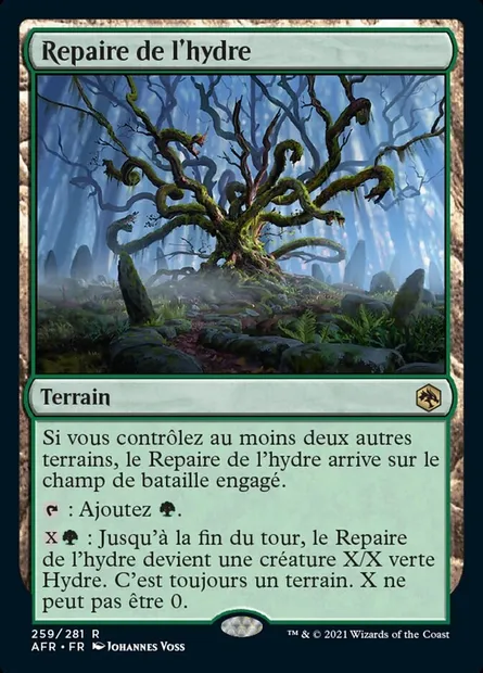 Repaire de l'hydre, carte Magic AFR 259 — extension Forgotten Realms: Aventures dans les Royaumes Oubliés