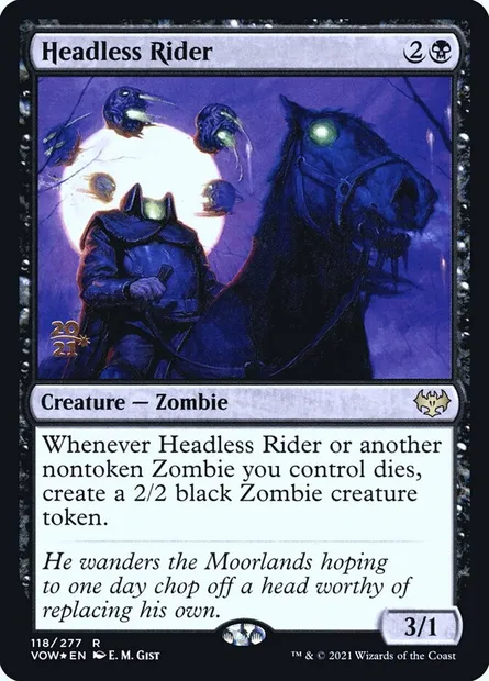 Headless Rider, Magic card PVOW 118s — Innistrad: Crimson Vow Promos set