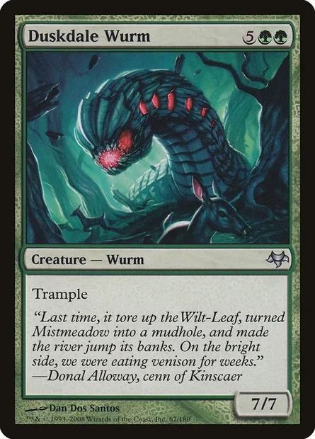 Duskdale Wurm, Magic card EVE 67 — Eventide set