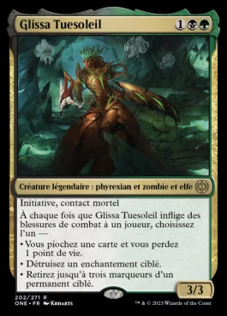 Glissa Tuesoleil, carte Magic ONE 202 — extension Tous Phyrexians