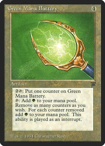 Green Mana Battery, Magic card LEG 279 — Legends set