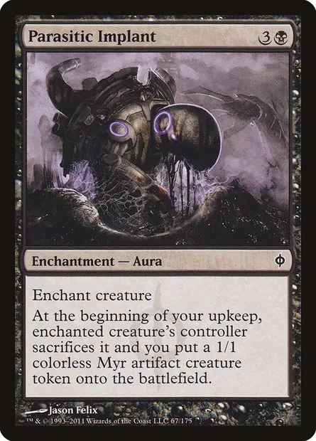 Parasitic Implant, Magic card NPH 67 — New Phyrexia set