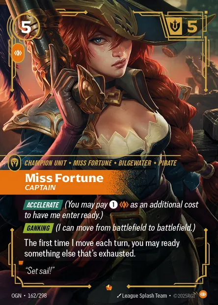 Miss Fortune, carte Riftbound OGN 162 — extension Origins