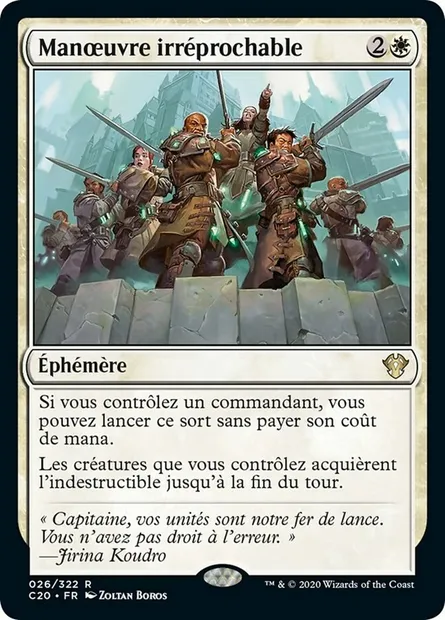 Manœuvre irréprochable, carte Magic C20 26 — extension Commander 2020