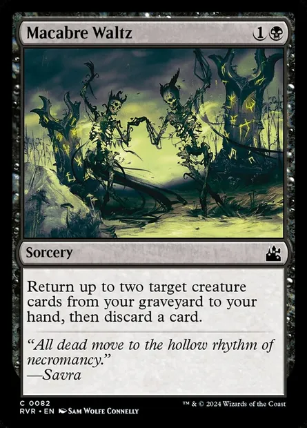 Macabre Waltz, Magic card RVR 82 — Ravnica Remastered set