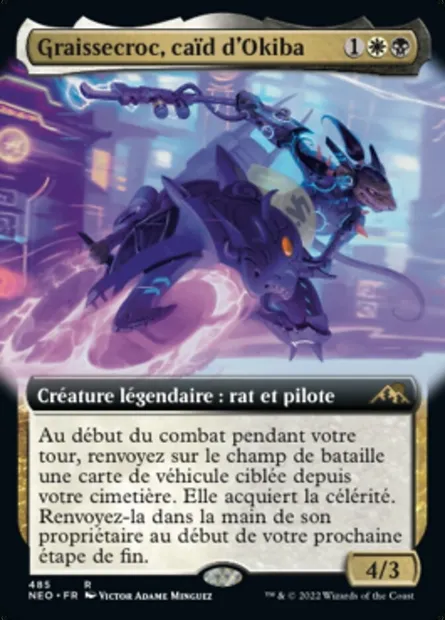 Graissecroc, caïd d'Okiba, carte Magic NEO 485 — extension Kamigawa: La Dynastie Néon