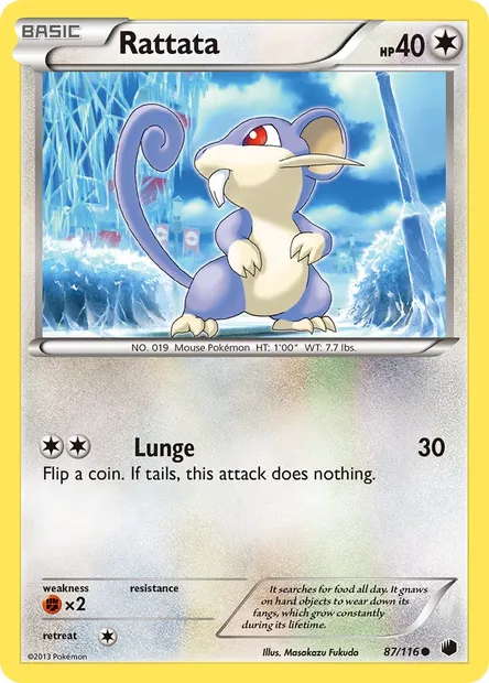 Rattata, Pokémon card PLF 87 — Plasma Freeze set