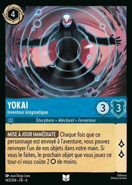 Yokai - Inventeur énigmatique, carte Disney Lorcana CH6-143 — extension La Mer Azurite