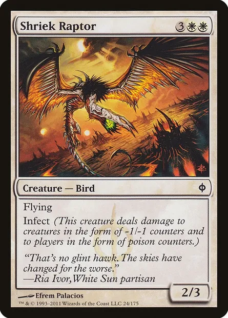 Shriek Raptor, Magic card NPH 24 — New Phyrexia set