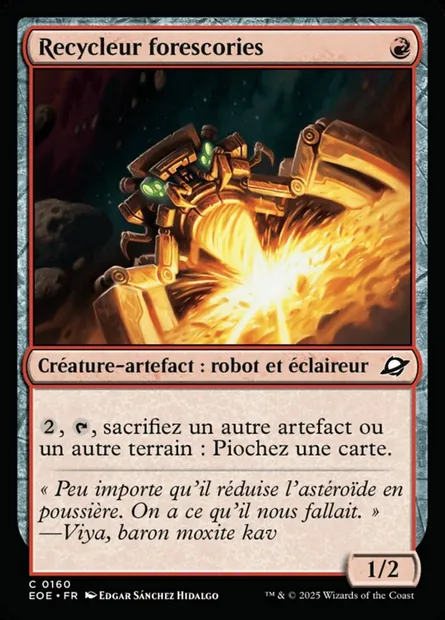 Recycleur forescories, carte Magic EOE 160 — extension Edge of Eternities