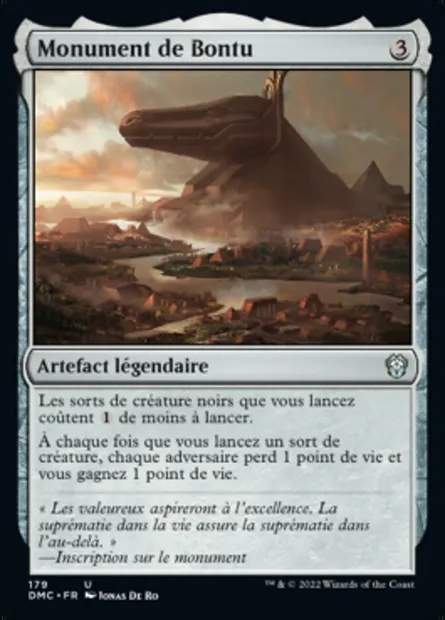 Monument de Bontu, carte Magic DMC 179 — extension Dominaria United Commander