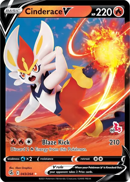 Cinderace V, Pokémon card BA22 043-60 — Battle Academy 2022 set