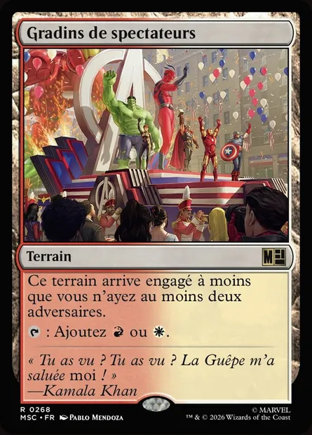 Gradins de spectateurs, carte Magic MSC 268 — extension Marvel Super Heroes Commander