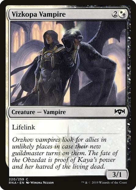 Vizkopa Vampire, Magic card RNA 220 — Ravnica Allegiance set