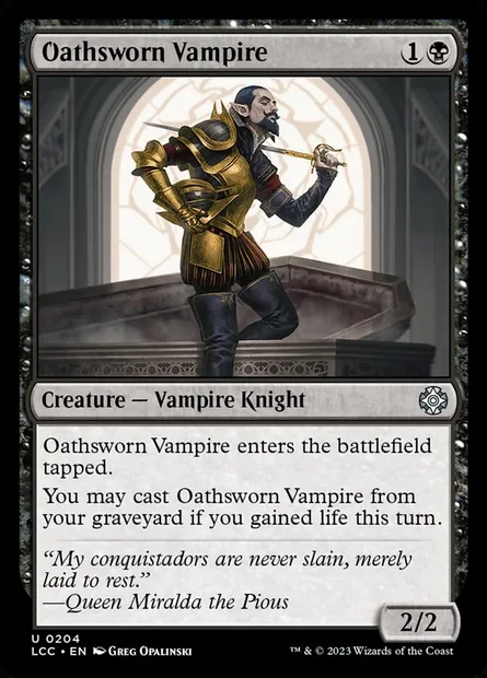 Oathsworn Vampire, Magic card LCC 204 — The Lost Caverns of Ixalan Commander set