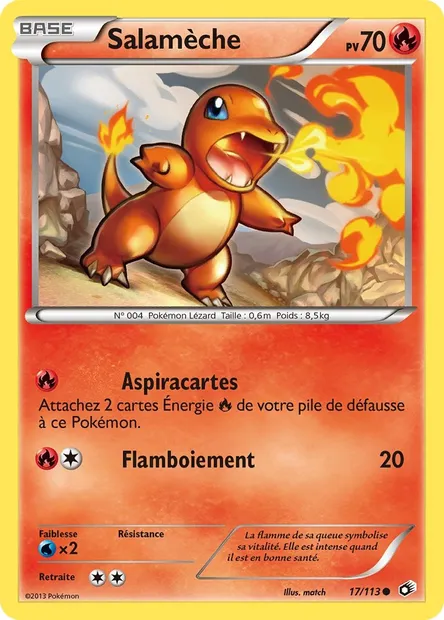 Salamèche, carte Pokémon LTR 17 — extension Legendary Treasures