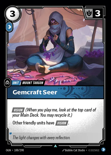 Gemcraft Seer, Riftbound card OGN 100 — Origins set