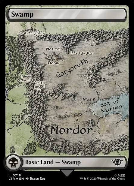 Swamp, Magic card LTR 718 — The Lord of the Rings: Tales of Middle-earth set