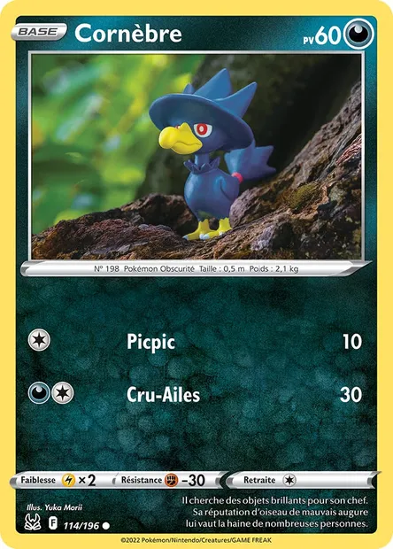 Cornèbre, carte Pokémon LOR 114 — extension Origine Perdue