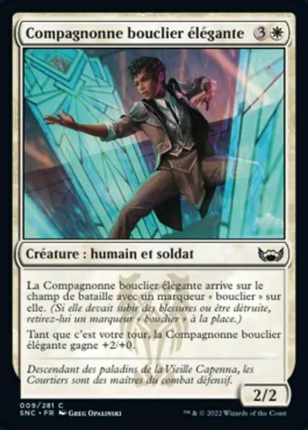 Compagnonne bouclier élégante, carte Magic SNC 9 — extension Les rues de la Nouvelle-Capenna