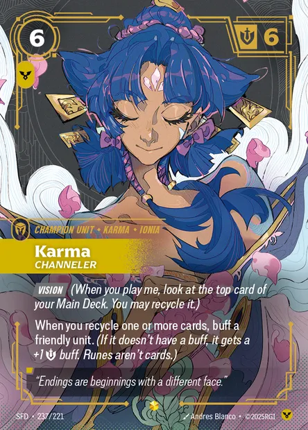 Karma, Riftbound card SFD 237 — Spiritforged set