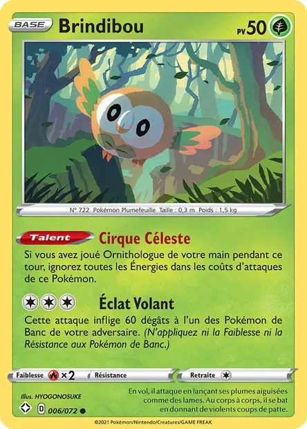 Brindibou, carte Pokémon SHF 6 — extension Destinées Radieuses