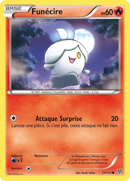 Funécire, carte Pokémon PLS 21 — extension Tempète Plasma