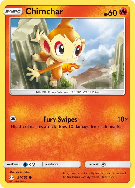 Chimchar, Pokémon card UPR 21 — Ultra Prism set