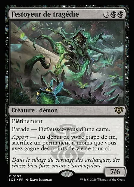 Festoyeur de tragédie, carte Magic SOS 102 — extension Secrets of Strixhaven