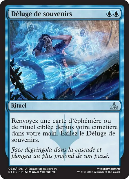 Déluge de souvenirs, carte Magic RIX 38 — extension Les combattants d'Ixalan