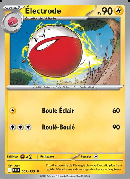 Électrode, carte Pokémon PAL 067 — extension Évolutions à Paldea