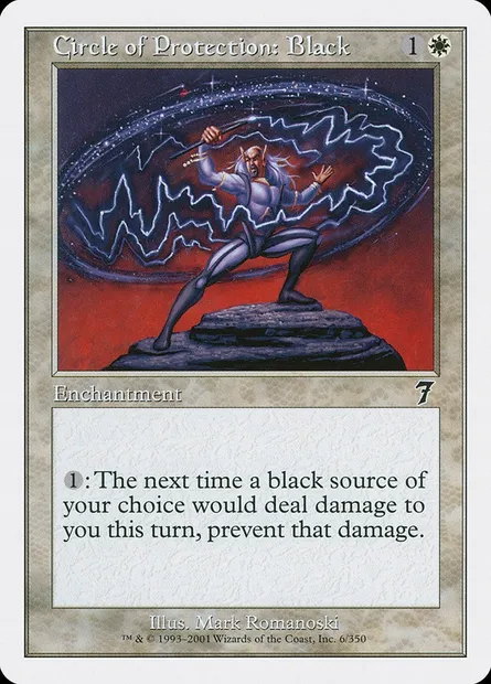 Cercle de protection : noir, carte Magic 7ED 6 — extension Septième Edition