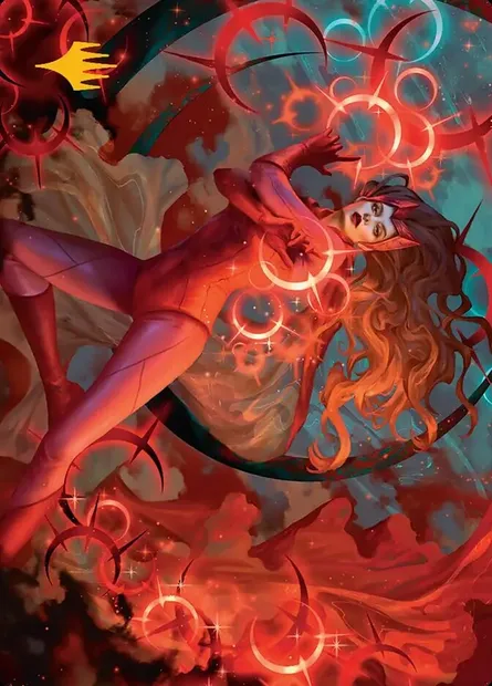 Scarlet Witch, Chaotic Avenger // Scarlet Witch, Chaotic Avenger, Magic card AMSH 38 — Marvel Super Heroes Art Series set