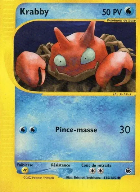 Krabby, carte Pokémon EX 115 — extension Expedition