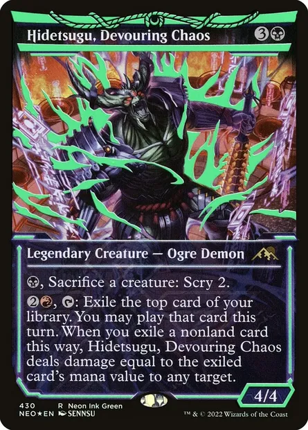Hidetsugu, Devouring Chaos, Magic card NEO 430 — Kamigawa: Neon Dynasty set