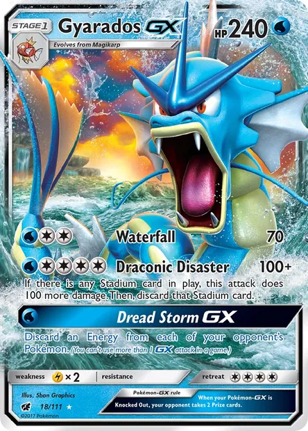 Gyarados GX, Pokémon card CIN 18 — Crimson Invasion set