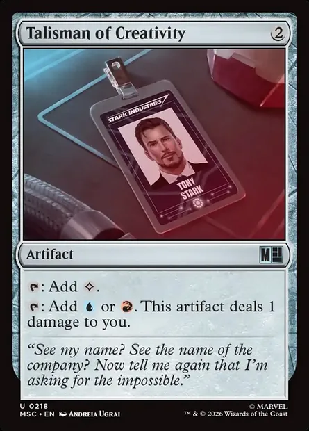 Talisman of Creativity, Magic card MSC 218 — Marvel Super Heroes Commander set