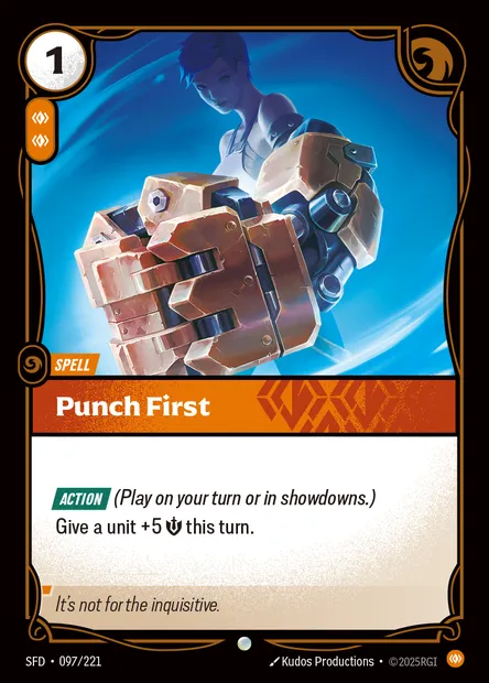 Punch First, Riftbound card SFD 097 — Spiritforged set