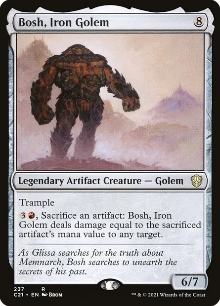 Bosh, Iron Golem, Magic card C21 237 — Commander 2021 set
