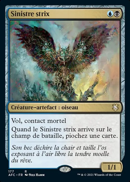 Sinistre strix, carte Magic AFC 177 — extension Forgotten Realms Commander