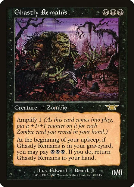 Ghastly Remains, Magic card LGN 71 — Legions set