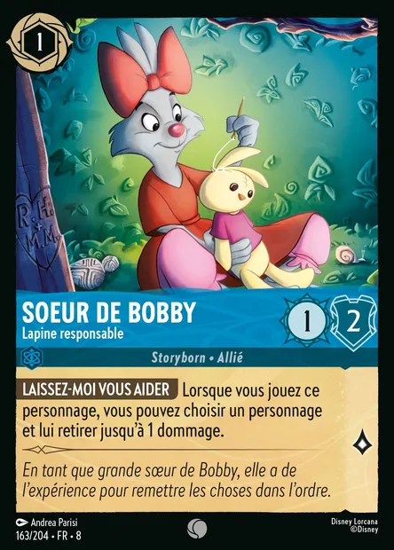 Soeur de Bobby - Lapine responsable, carte Disney Lorcana CH8-163 — extension Le Règne de Jafar