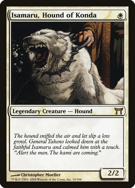 Isamaru, Hound of Konda, Magic card CHK 19 — Champions of Kamigawa set