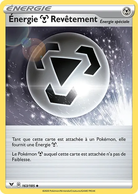 Énergie Metal Revêtement, carte Pokémon VIV 163 — extension Voltage Éclatant