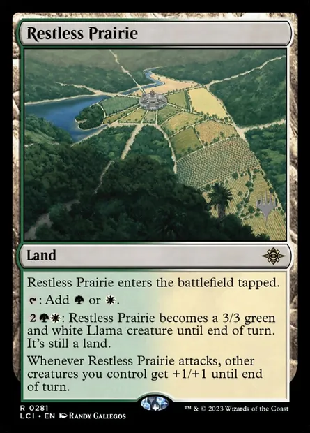 Restless Prairie, Magic card PLCI 281p — The Lost Caverns of Ixalan Promos set
