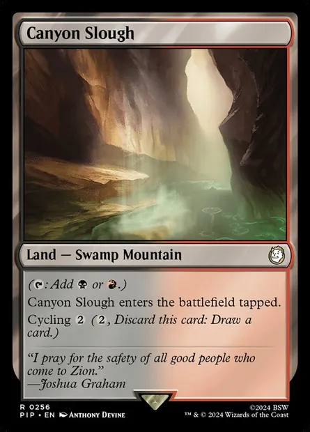 Canyon Slough, Magic card PIP 256 — Fallout set