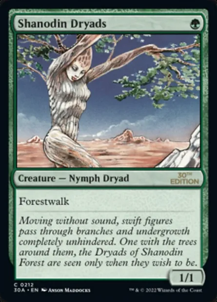 Shanodin Dryads, Magic card 30A 212 — 30th Anniversary Edition set