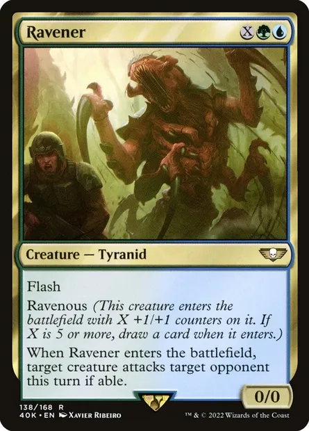 Ravener, Magic card 40K 138 — Warhammer 40,000 Commander set