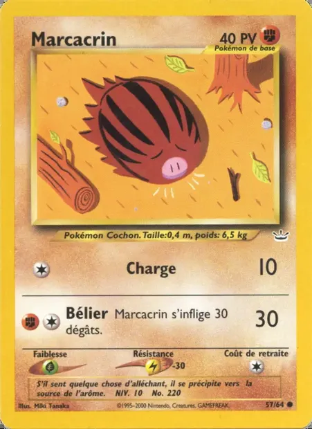 Marcacrin, carte Pokémon NR 57 — extension Neo Revelation