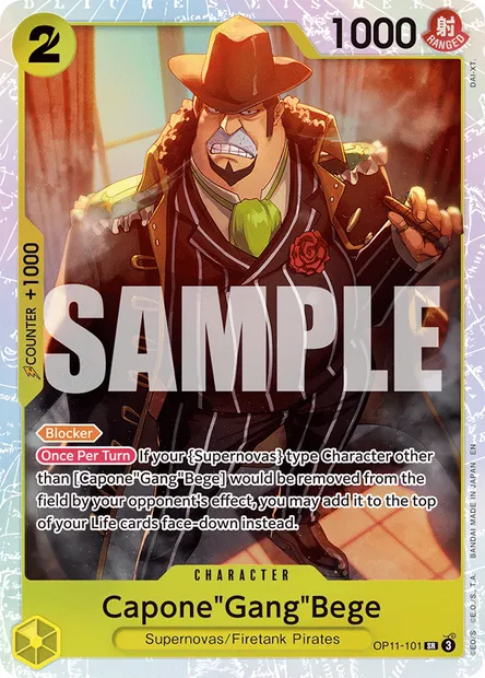 Capone"Gang"Bege, One Piece card OP11-101 — A FIST OF DIVINE SPEED set
